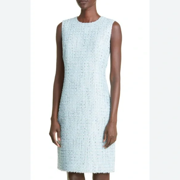 St. John Collection Light Blue Tweed Mini Dress